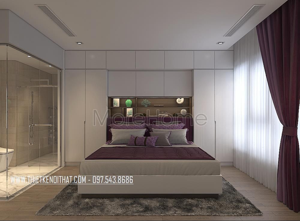 Thiết kế nội thất phòng ngủ chung cư Park Hill Hai Bà Trưng, Hà Nội